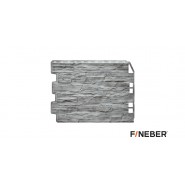 Фасадная панель FineBer, серия Дачный СКОЛ 3D Светло-Серый