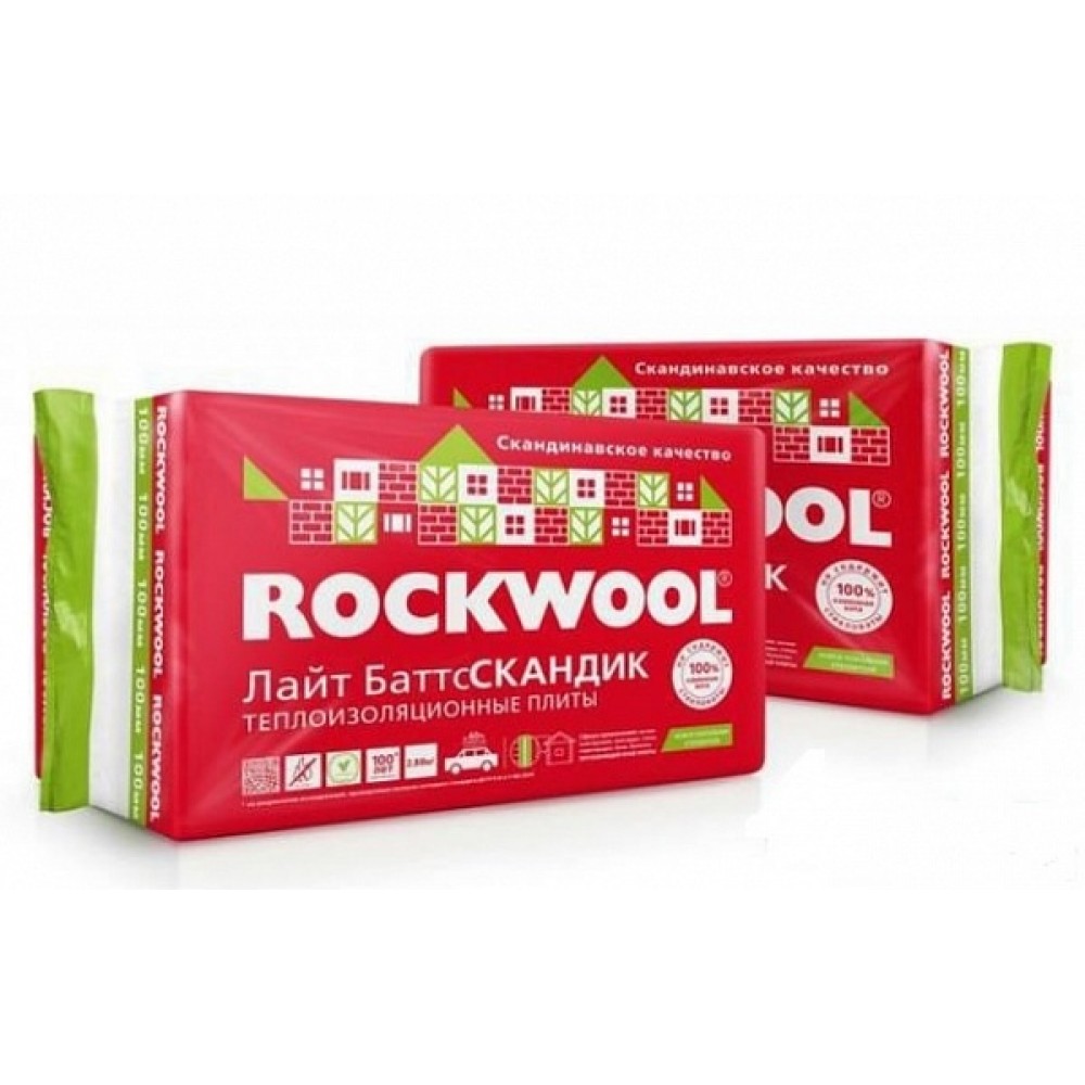 Купить утеплитель Rockwool Лайт Баттс Скандик 32 кг/куб.м., 50 ммв ...